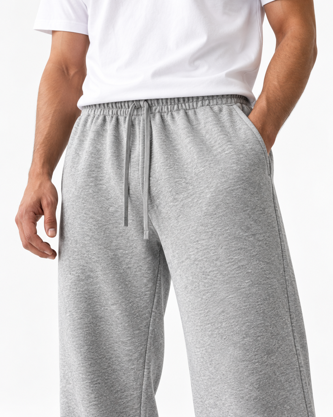 Pantalon ample — Gris chiné — details
