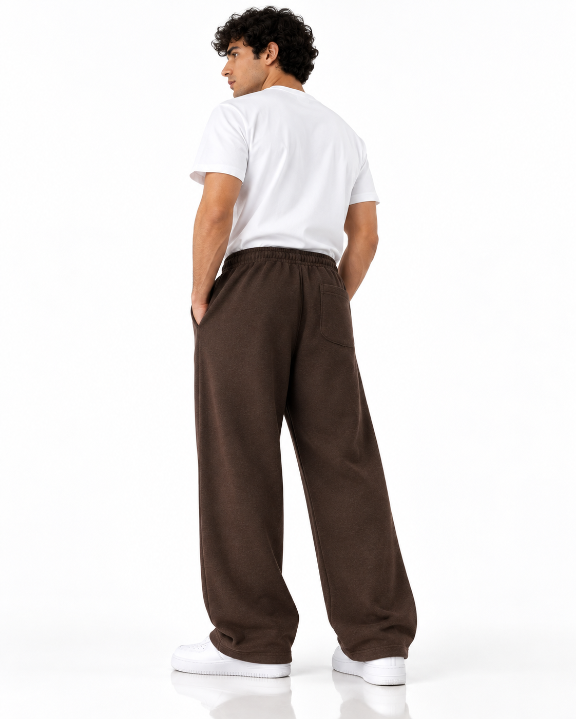 Pantalon ample — Marron — dos