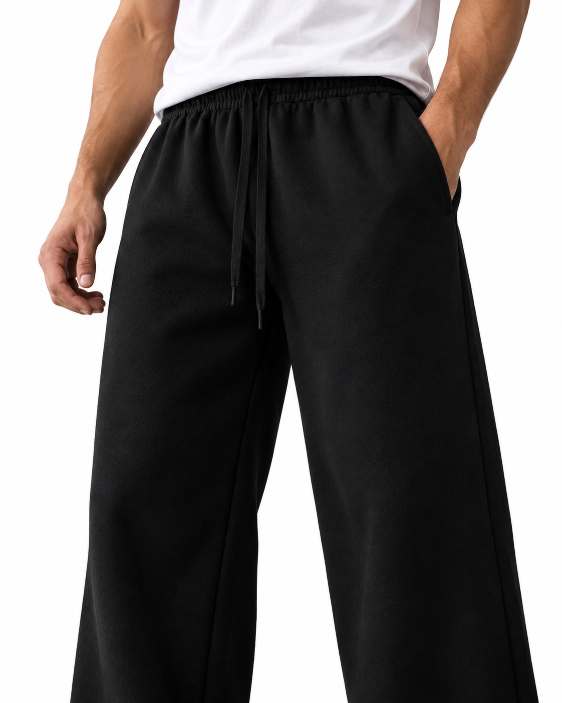 Pantalon ample — Noir — details