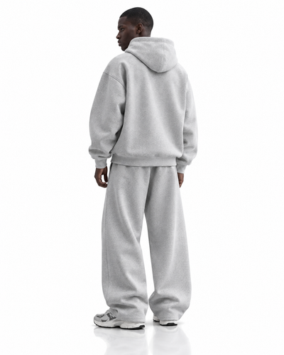 Ensemble hoodie oversize — Gris chiné — dos