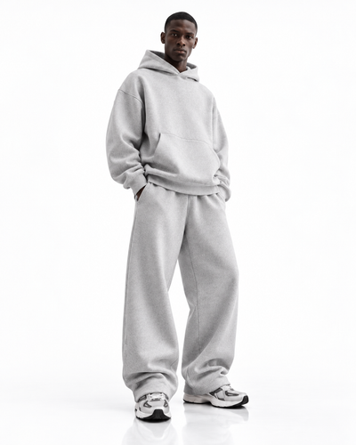Ensemble hoodie oversize — Gris chiné — face