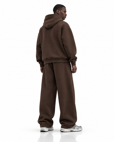 Ensemble hoodie oversize — Marron — dos