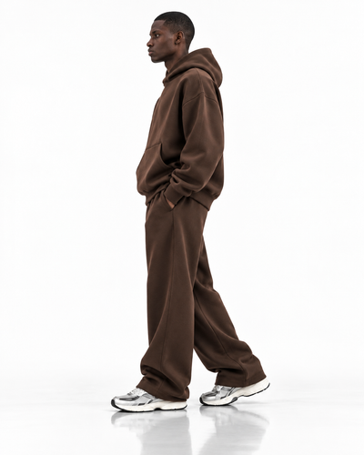 Ensemble hoodie oversize — Marron — profil