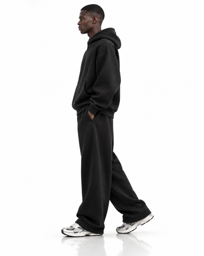 Ensemble hoodie oversize — Noir — profil