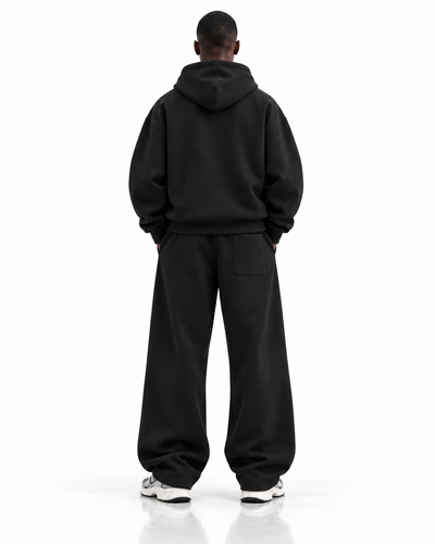 Ensemble hoodie zippé oversize — Noir — dos