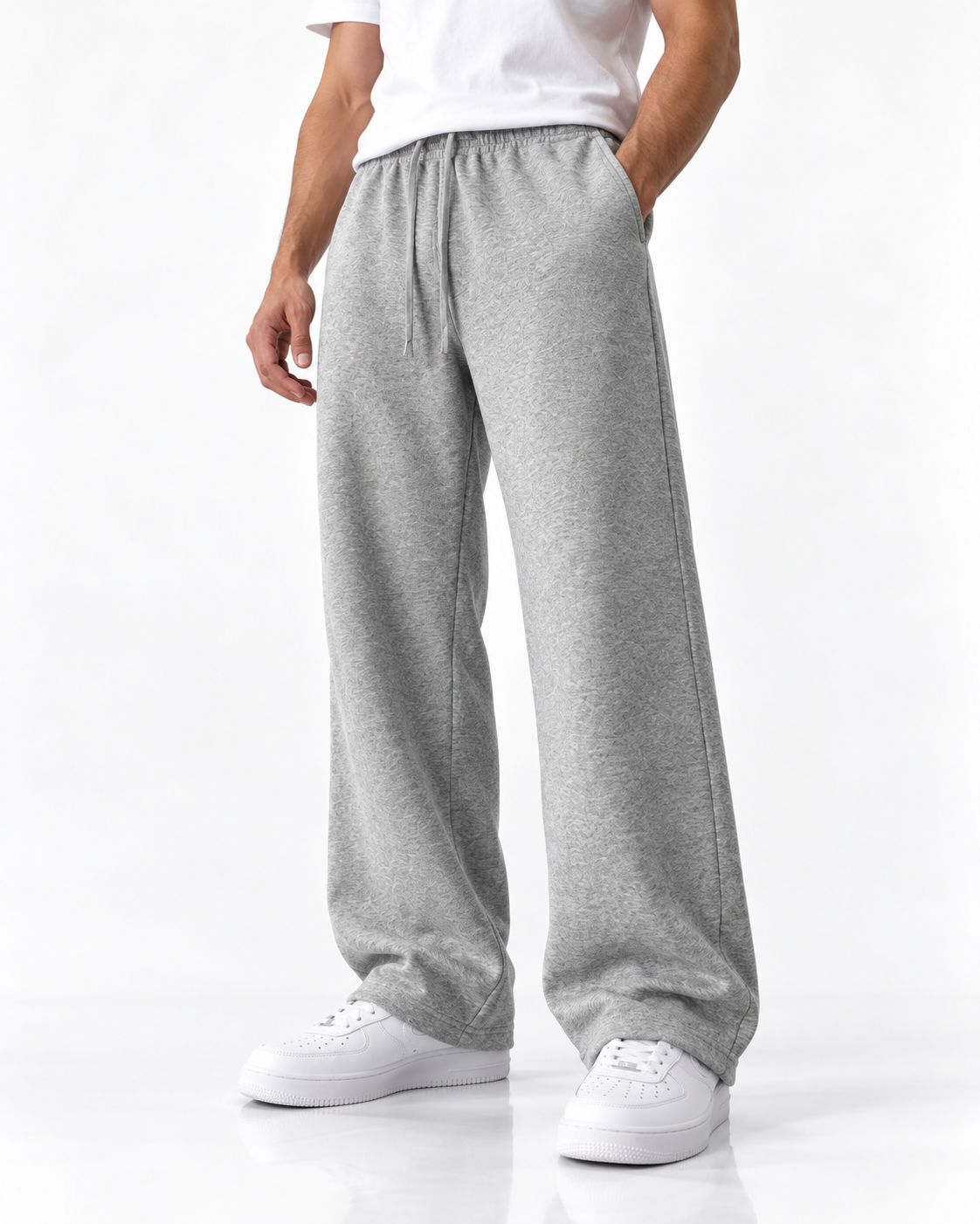 Pantalon ample — Gris chiné — face