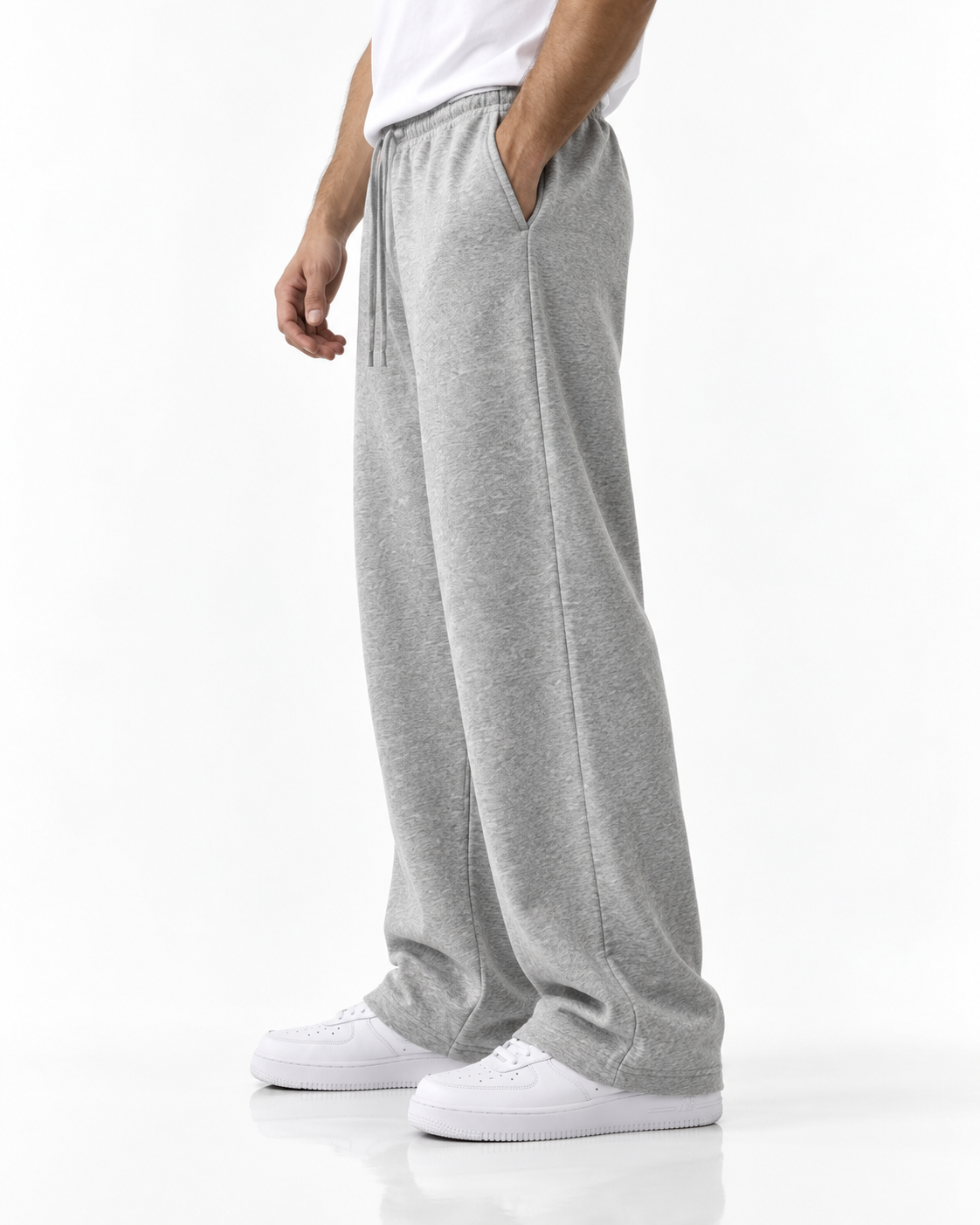 Pantalon ample — Gris chiné — profil
