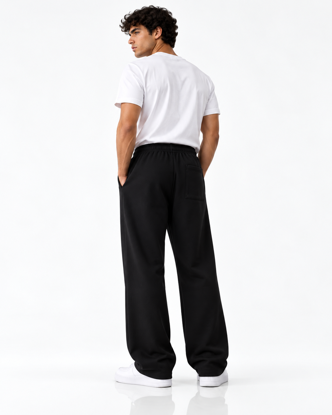 Pantalon ample — Noir — dos